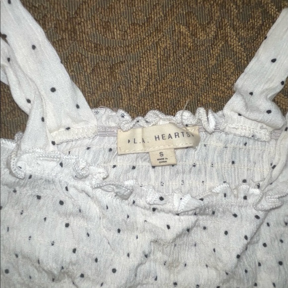 PacSun LA Hearts Halter White Polka Dots Crop Top Size Small - Picture 2 of 4